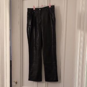 Black Faux leather Pants 7 For All Mankind M